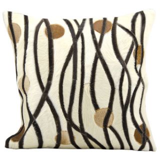 Natural Leather Hide Throw Pillow by Brayden Studio