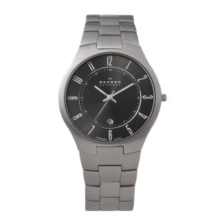 Skagen Mens 801XLTXM Grey Titanium Quartz Watch   13670104