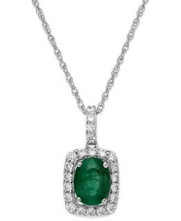 Emerald (3/4 ct. t.w.) and White Sapphire (3/8 ct. t.w.) Pendant