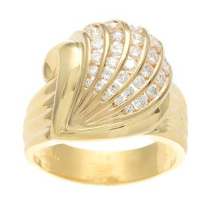 18k Yellow Gold 3/4ct TDW Scallop Seashell Diamond Ring (G H, SI1 SI2