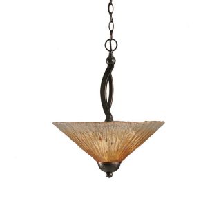 Brooster 16 in W Black Copper Pendant Light with Tinted Shade