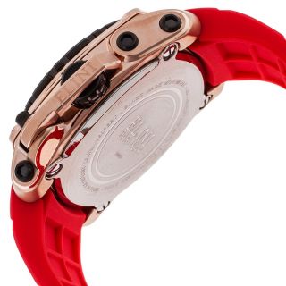 The General Red Silicone Black Dial & Bezel Rose Tone SS