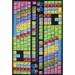 LA Rug Fun Time Keyboard Multi Colored 5 ft. 3 in. x 7 ft. 6 in. Area Rug FT 100 5376
