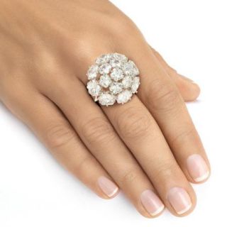 Palm Beach Jewelry Platinum Star Cut Cubic Zirconia Statement Ring