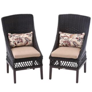 Hampton Bay Woodbury Patio Dining Chair with Textured Sand Cushion (2 Pack) DY9127 D 2