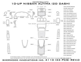 2010, 2011, 2012 Nissan Altima Wood Dash Kits   Sherwood Innovations 4110 N50   Sherwood Innovations Dash Kits