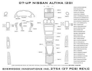 2007 2012 Nissan Altima Wood Dash Kits   Sherwood Innovations 2754 N50   Sherwood Innovations Dash Kits