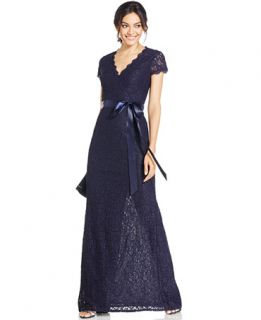 Adrianna Papell Cap Sleeve Lace Gown   Dresses   Women